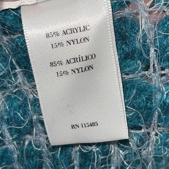 Olsenboye Womens Fuzzy Eyelash Knit infinity Scarf Teal OS‎ NWT - Picture 5 of 7